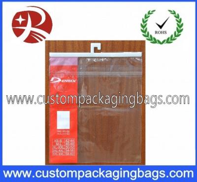 China Garment OPP / CPP Plastic Hanger Bag With Seal Adhesive For Clothing for sale