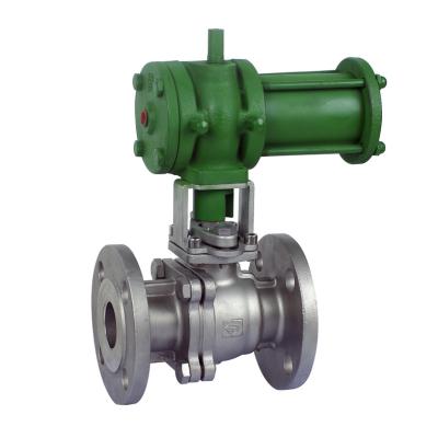 China Refined Pneuamtic Flanged Ball Valves JIS10K-50 STONE SCS13 for sale