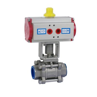 China Refined Pneuamtic Threaded Ball Valves JIS10K-25 CF38M STONE SCS13 NPT for sale