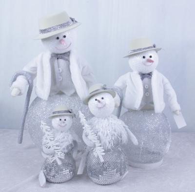 China New Year Modern Christmas Led Light Table Ornaments Christmas Decoration Glowing Snowman Decoration for sale