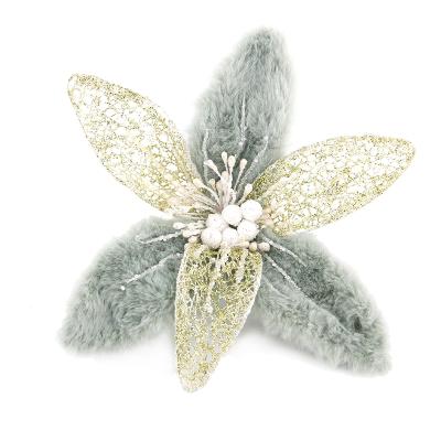 China Chirstmas Decor Christmas Poinsettia Flowers Artificial Christmas Wreath Tree Ornaments Wholesale for sale