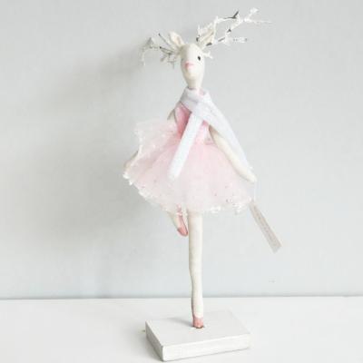 China Artificial Christmas Reindeer Stuffed Reindeer Girl Doll Indoor Ballerina Stuffed Figurine for sale