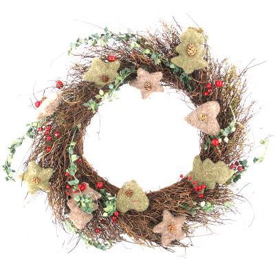 China Wholesale SIHE rattan star heart hotsale Christmas wreath decoration for indoor and outdoor use Christmas decorative wreath for sale