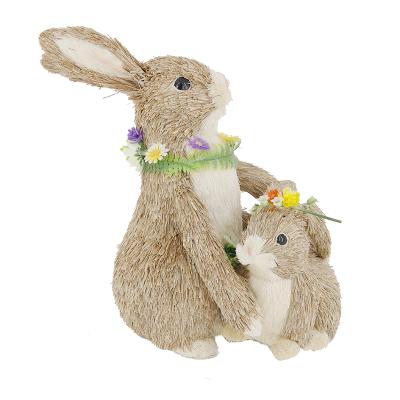 China Fasion SIHE Hot Sales Easter Fake Lovely Flocking Grass Bunny Decoration Moss Easter Rabbit For Easter Decoration for sale