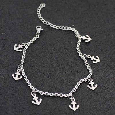 China Cute Fashion Sailor Anchor Anklet Stainless Steel Popular Holiday Style Anklet For Women Jewelry STARLAND for sale