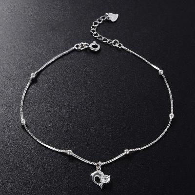 China Cute STARLAND Jewelry Star and Heart Shape Accessories New Arrivals 925 Sterling Silver Anklet Women Anklets for sale