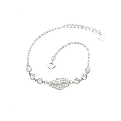 China STARLAND Jewelry 2020 Trendy Fashion 925 Silver Zircon Necklace With Silver Leaf Bracelet For STARLAND Gift for sale