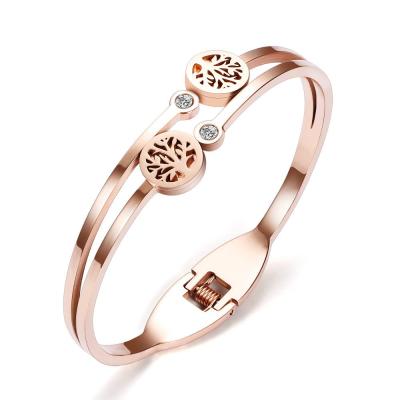 China TRENDY Stainless Steel Tree Of Life Bangle Cuff Bangle Jewelry Gift STARLAND Open Jewelry for sale