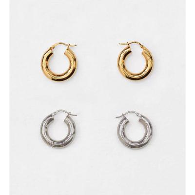 China STARLAND FASHION jewelry 2020 new HOT SALE single style stainless steel jewelry 18K gold plated circles earrings for sale