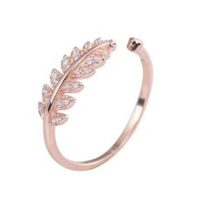 China Romantic 14K Gold Plated Resizable Sterling Silver 925 Jewelry Open Ring For Women STARLAND Infinity Tree Leaf for sale