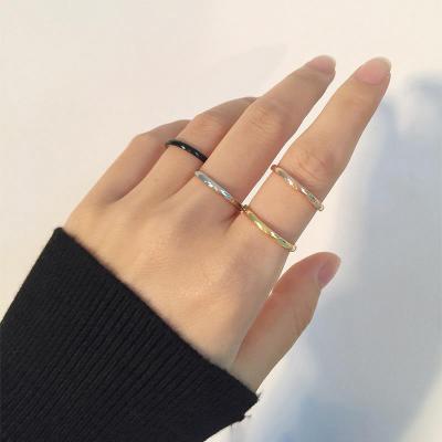 China CLASSIC Circular Initial Rings Gold Plated Rose Ring Stainless Steel Gold Plated Ring STARLAND Black And Silver Plated Jewelry for sale