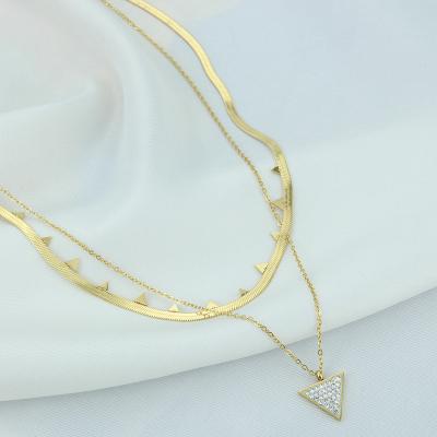 China TRENDY New Series 14k Real Gold Plated Stainless Steel Necklace Fashion Women Love Cross Necklace Jewelry Gifts for sale