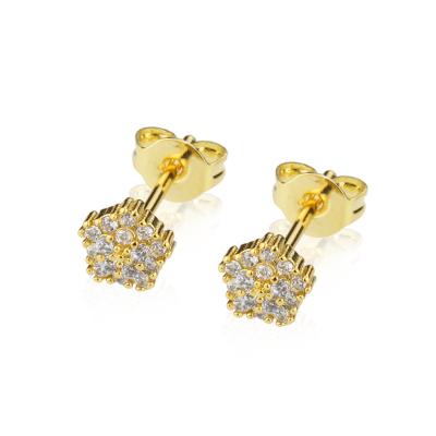 China New FASHIONABLE Design 18k Gold Plated Brass With Zircon Star Shape Stud Earrings Fashion Jewelry For Women for sale