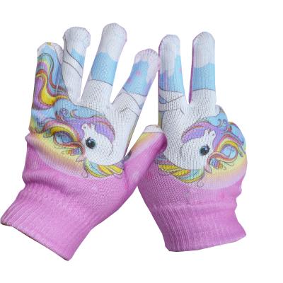 China Fashional Made China Digital Knitted Unicorn Gloves Top Quality Kids for sale