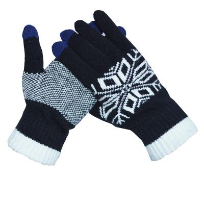 China Good Quality Flexible New Arrivals Winter Jacquard Snow Touch Screen High Quality Gloves for sale