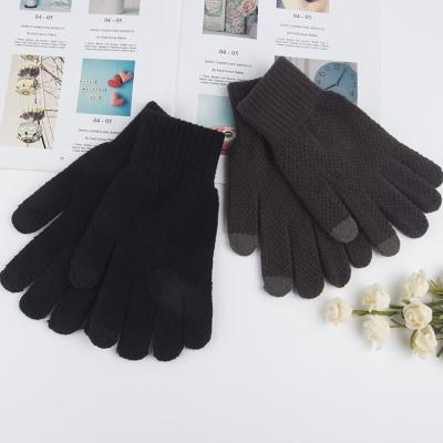 China Hotsale Winter Gloves Full Finger Touch Screen Gloves Comfortable Warm Acrylic Magic Jacquard Knitted Gloves for sale