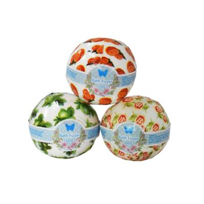 China Hotel Home Travel Spa Custom Label With Color Wrapping Paper Natural Fizzy Bath Bomb Aromatherapy Bomb Bath for sale