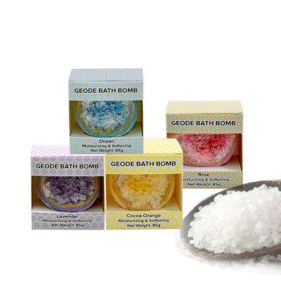 China Moisturize Sparkling Skin OEM Wholesale Shimmer Bomb With Natural Crystal Bath Bomb Bath Salt for sale