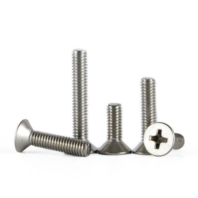 China DIN965 M3 M4 Stainless Steel Flat Metric Cross Recessed Phillips Flat Countersunk Head Machine Screw for sale