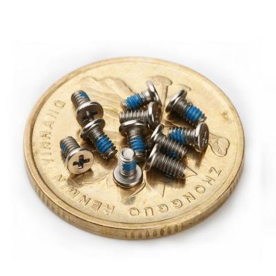 China Small electronics sus304 flat blue nylok patch magnetic head screw for sale