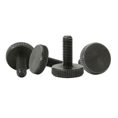 China Flat Coating Steel Black Stainless Knurled Head Cap Screw Porcelain Thin Thumb Screw 2.5mm m2 m2.5 m3 m4 m5 m6 m7 m8 m10 for sale