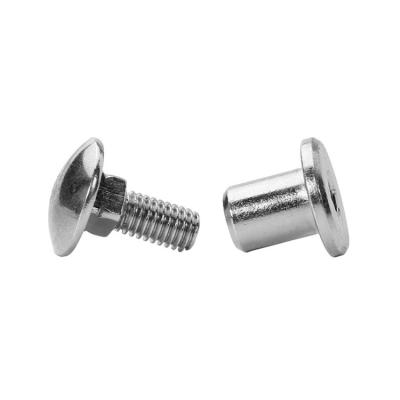 China Flat Type Stainless Steel OEM ODM Steel Metal Head Chicago Rivet Screw for sale