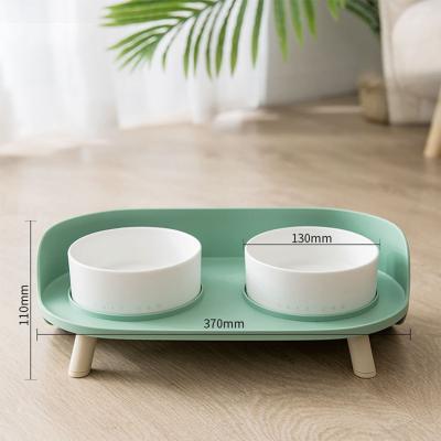 China Viable Free Sample Customize Luxury Wooden Insulated Marble Pet Cat Dog Ceramic Dogs Bowl for sale