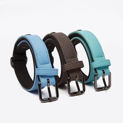 China New Design PU Leather Reflective Pet Collar Dog Neck Strap Solid Soft Dog Collar for sale