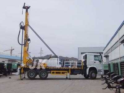 China 350m Drilling Depth Borehole Well Water Drilling Equipment , Truck Mounted Well Digging Machine for sale