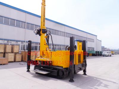 China Hydraulic Winch Crawler Mounted Water Well Drilling Rig for 90 - 300 mm Big Hole Diameter for sale