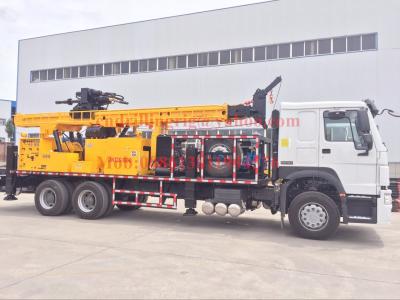 China 6x4 Truck mounted water well drilling rigs 600m hydraulic borehole , big diameter for sale