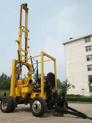 China 300m Trailer Mounted borehole Drilling equipment 300mm Dia 600m Drilling Depth for sale