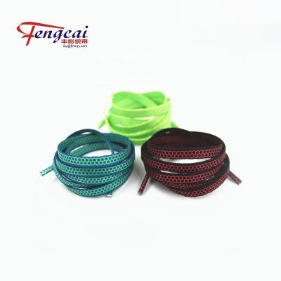 China Custom 8mm Flat Printing Shoestrings / Custom Printed Laces for sale