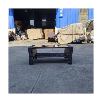 China Modern Unique rattan furniture Wicker Terrace Table and Chair Cover Table cover Outdoor compact bistro 4 seat Garden Set for sale