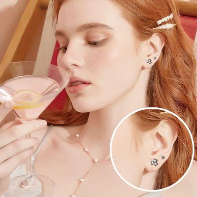 China FASHIONABLE Ready to ship jewelry copper screw sting ear rook piercing antitragus conch helix wire back internal post earrings sets for sale