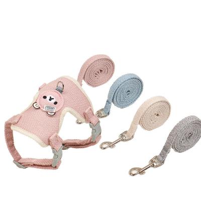 China Quick Release Bear Mesh Chest And Small Pet Back Leash Rabbit Cat Clothes Leash Small Animal Pets Pull Out Chest Harness Pet Supplies for sale