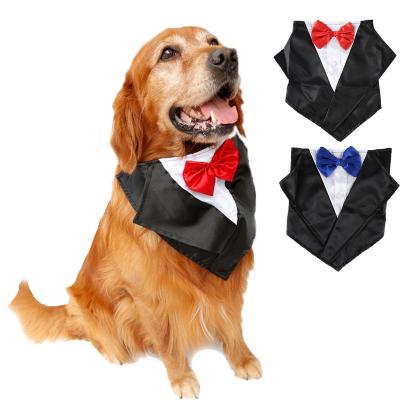 China Creative Cute Classic Dog Suit Wedding Style Saliva Decorative Towel Gent Bow Tie Triangle Bow Tie British Dog Viable Large Scarf for sale