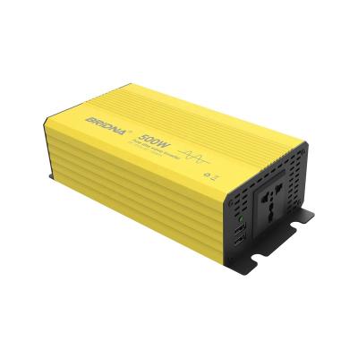 China ABS+PC+aluminum alloy factory price 500 watt 12v 24v dc to ac 220v 110v 500w pure sine wave power inverter for sale