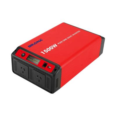 China 1500w 12 24 Volt AC 110vac 220vac 230vac 240vac 1500 Watt Pure Sine Wave Power Inverter 363*191*98mm for sale