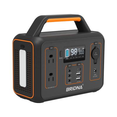 China 2021 BRIDNA 300W 110v 60hz 26ah 280wh Home Power Station Portable Solar Generator with LCD Display for sale