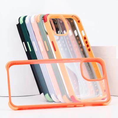 China Back Cover Shell Mobile Phone Case Clear Shockproof Soft Transparent Corner TPU PC Back Cover For iPhone 13 pro mini max for sale