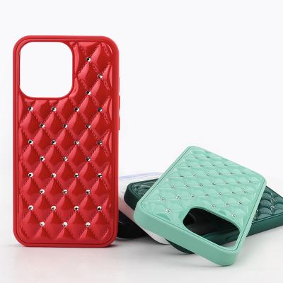 China Dot Drill Trim Glitter Diamond Outer Matte/Smart Shockproof Shell Cell Phone Case Hard Shockproof For iPhone 13 Series for sale