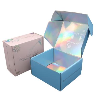 China New Design Recyclable PET Aluminize Paper Card Box For Stock Shoes Apparel Gift Packing Airplane Box for sale