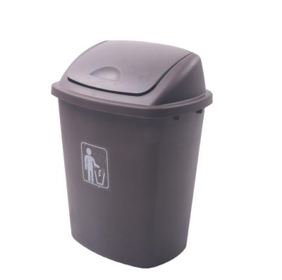 China 2020 New Style Home Sustainable Swing Top Plastic Trash Can Wastebasket for sale