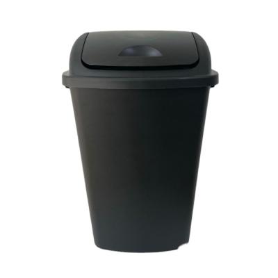 China New Style Home Sustainable Swing Top Plastic Trash Bin 50L for sale