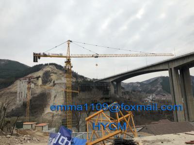 China QTZ6513 Top Slewing Tower Crane Free Height 45meters 2.5m Mast Section for sale