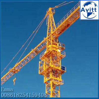 China TC5010 Mobile Tower Crane 50m Working Booom and Rail Travel Base Type for sale