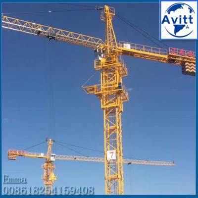 China QTZ100 8tons Tower Crane Faucet Free Stand 50m L46A Split Mast Section in Russia for sale