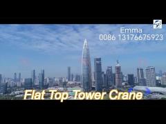 qtz125 flat tower crane 10tons load top slewing type 50m working jib l68b2 mast in russia