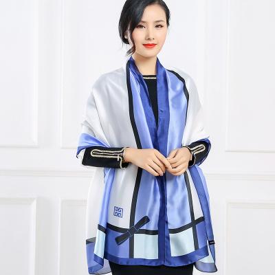 China 2022 Spring Summer Popular Silk Scarves For Women Print Butterfly Tie Pattern Scarf Fashion Scarves Sunscreen Lightweight Shawls for sale